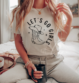 Blonde Ambition Let's Go Girls Tee, Heather Tan