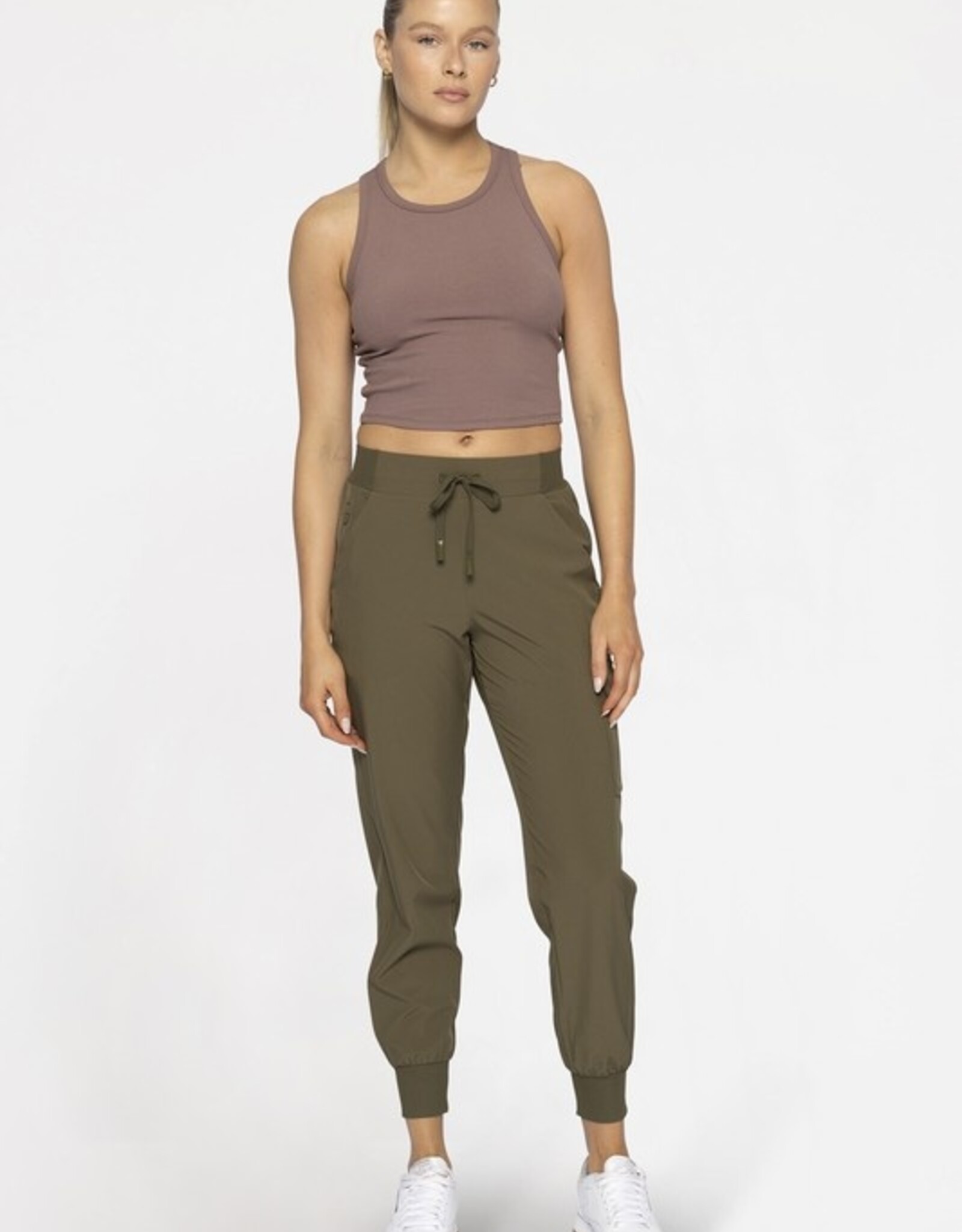 Mono B Essential Cuffed Joggers, Ivy Green