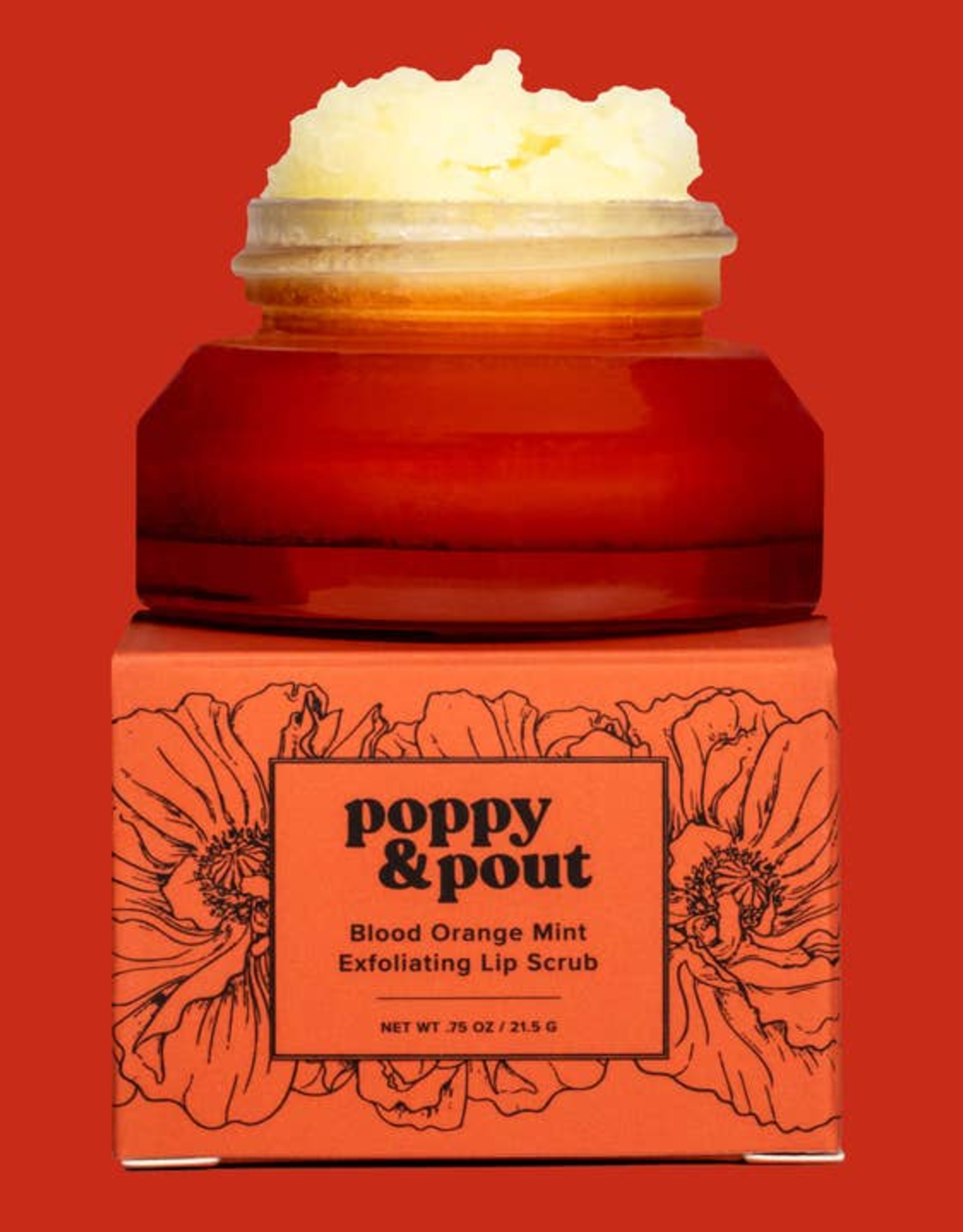 Poppy & Pout Lip Scrub, Blood Orange Mint
