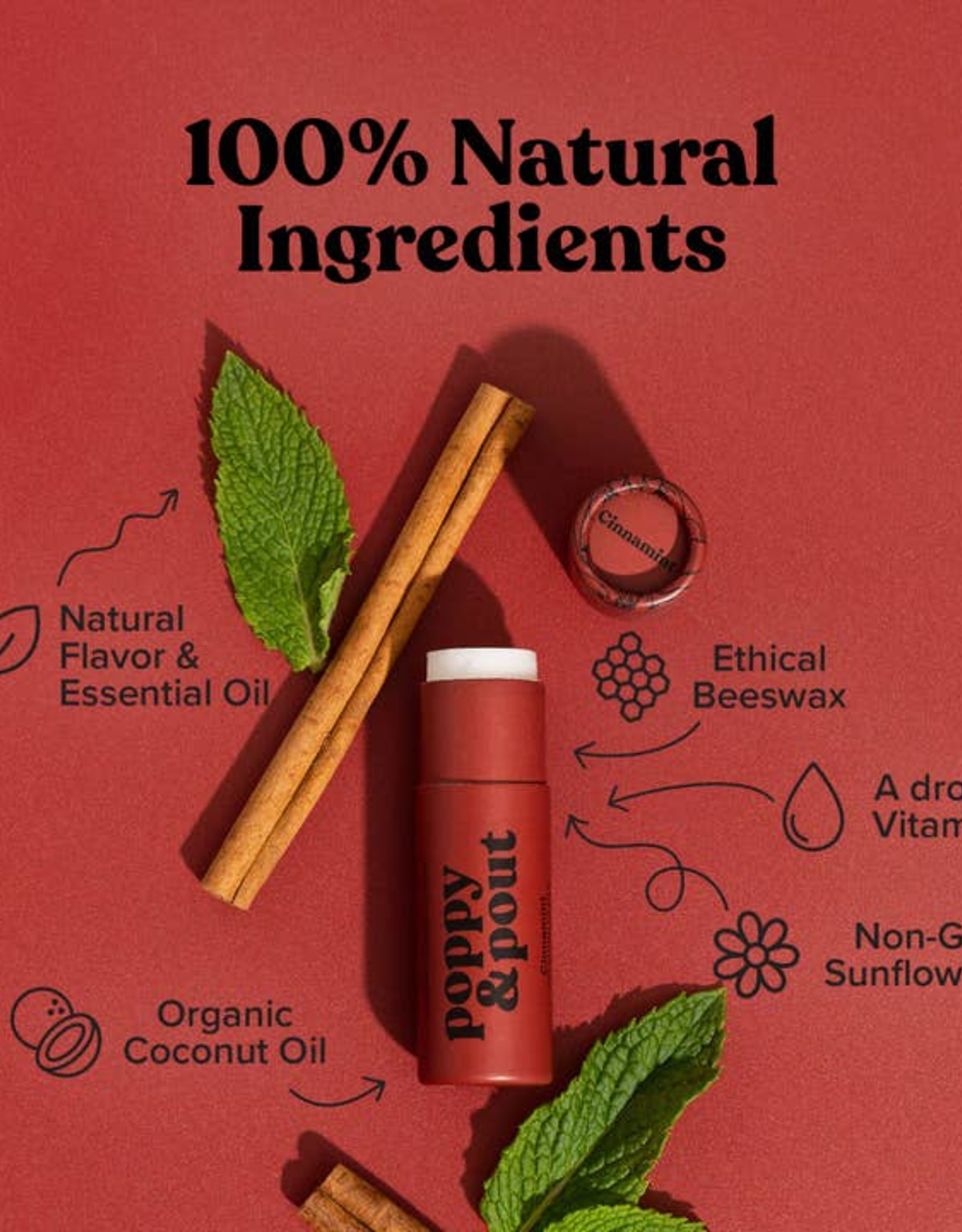 Poppy & Pout Lip Balm, Cinnamint