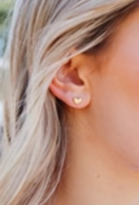 Sweet Three Designs Dana Heart Studs, Rose Gold