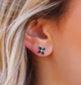 Sweet Three Designs Ivy Studs, Silver