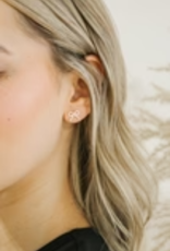 Sweet Three Designs Heather Bow Earrings, Silver