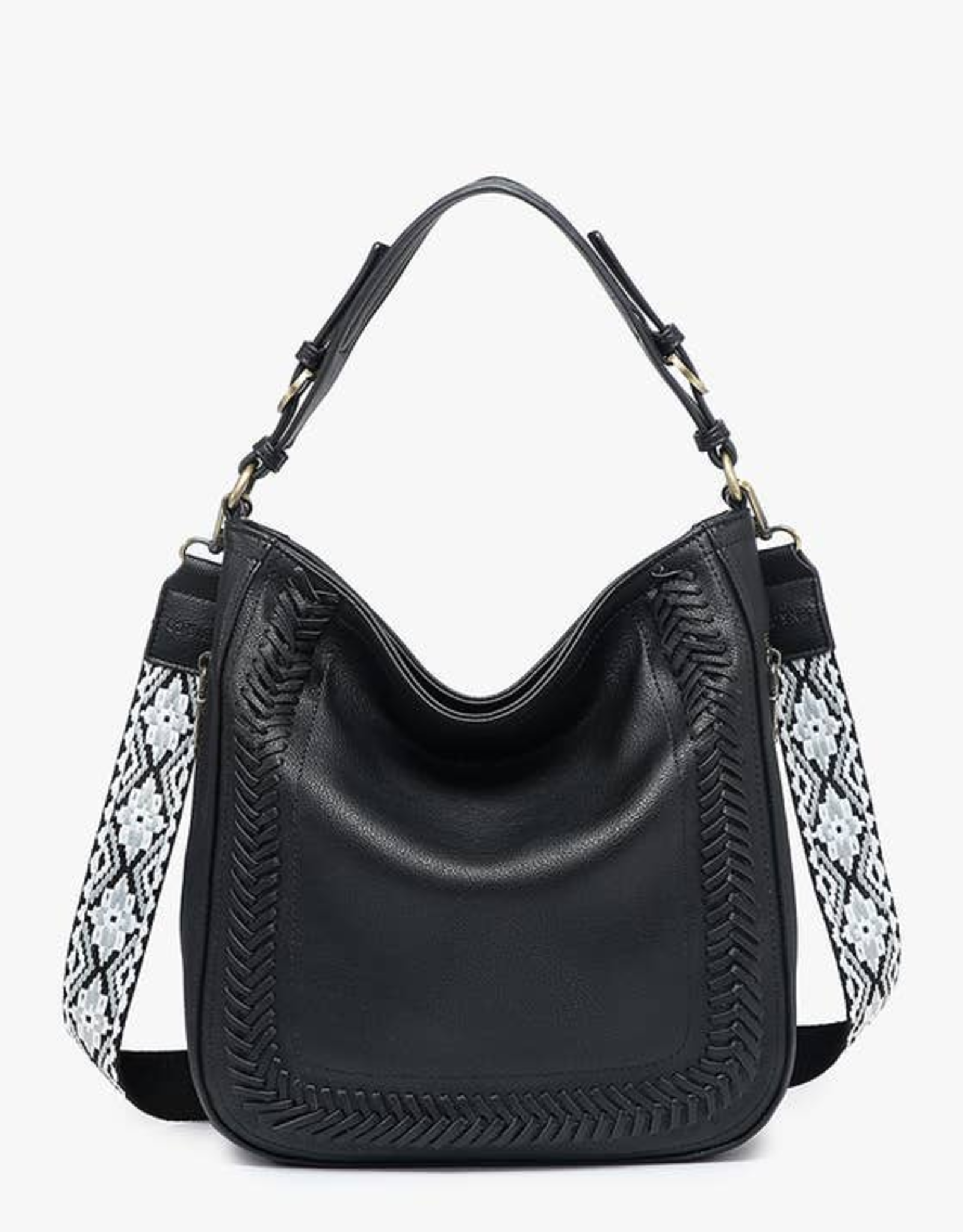 Jen & Co. Aris Whipstitch Hobo, Black