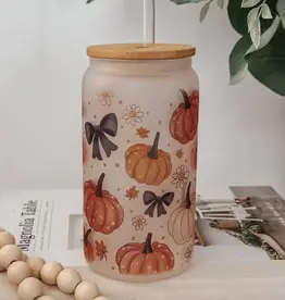 Frosted Cup w/Lid, Mystical Pumpkins