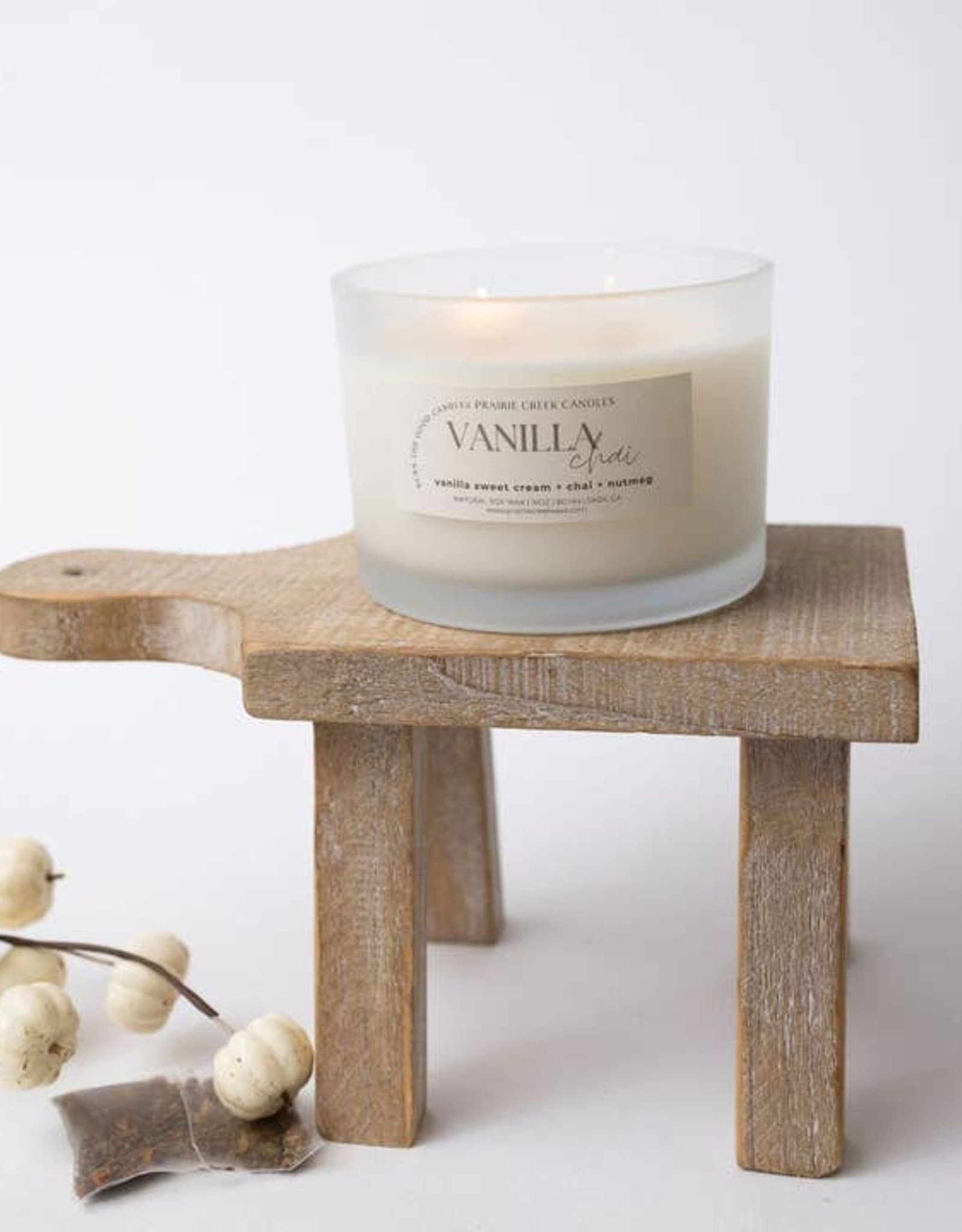 Prairie Creek Candles Wood Wick Candle, Vanilla Chai 16oz