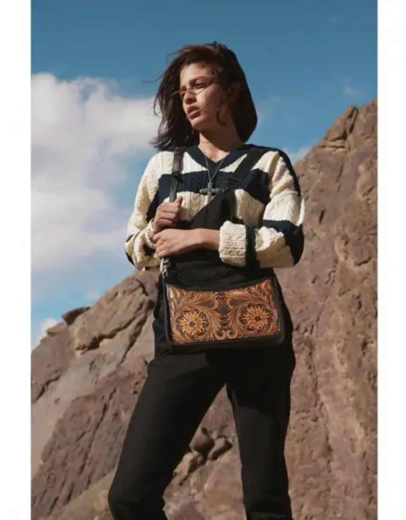 Myra Bag Sunflower Gorge Hand-Tooled Bag