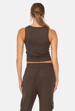 Mono B Brushed Lounge Tank, Dark Olive Mono B Brushed Lounge Tank, Dark Olive