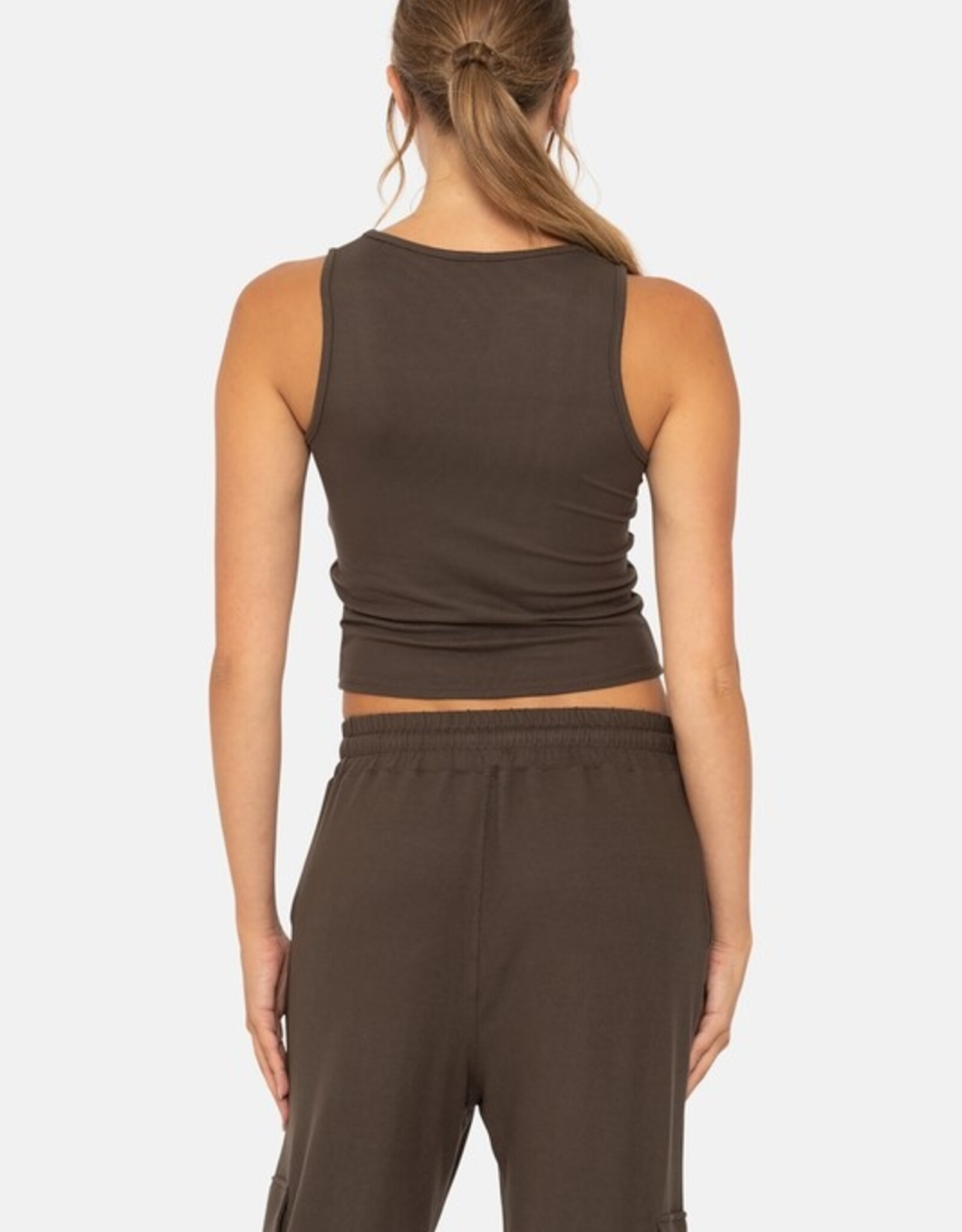 Mono B Brushed Lounge Tank, Dark Olive