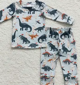 Aier Wholesale Long Sleeve PJs, Christmas Dinos