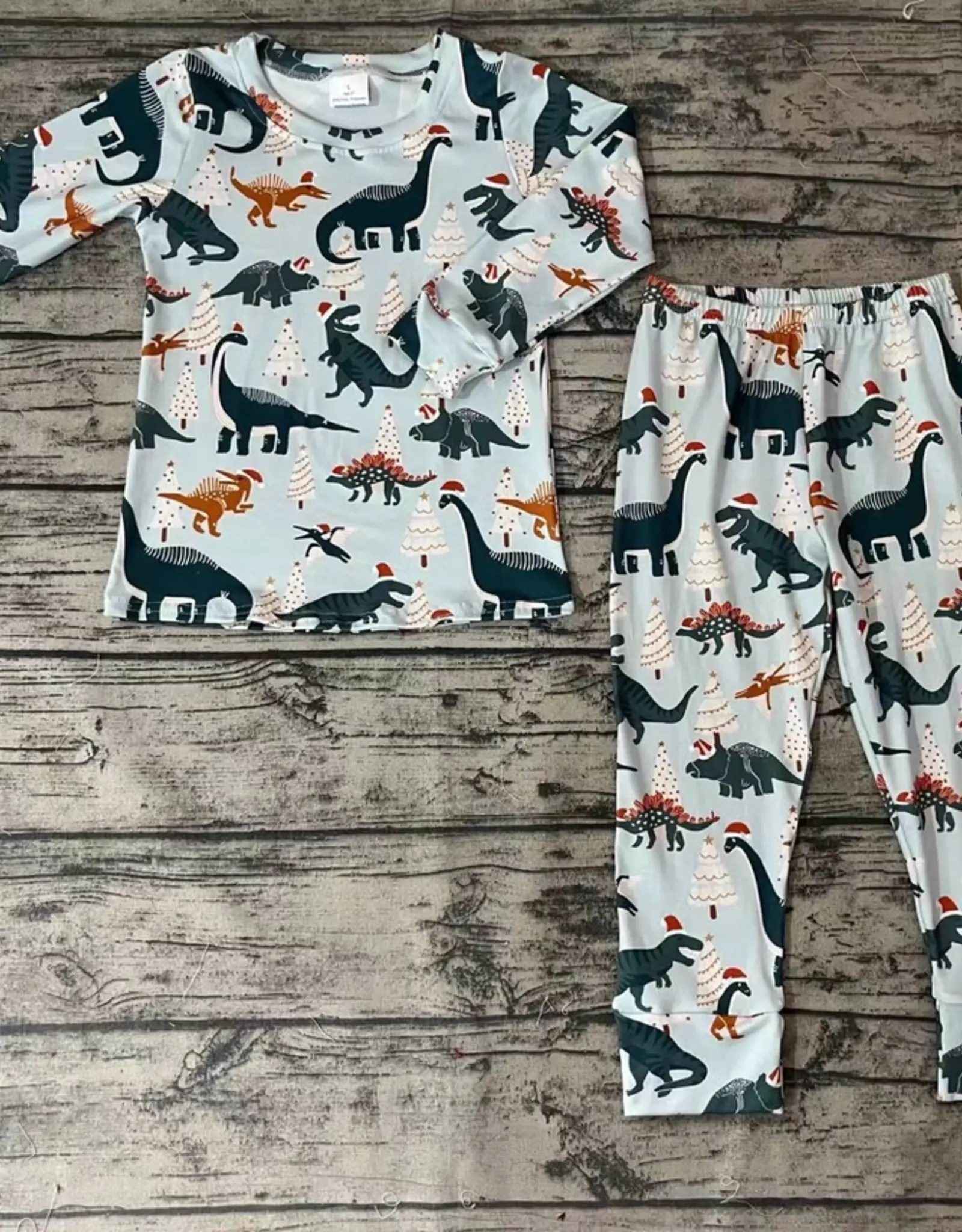 Aier Wholesale Long Sleeve PJs, Christmas Dinos