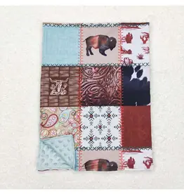 Aier Wholesale Western Patchwork Minky Blanket