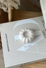 Studio Akiyo Pumpkin Tea Light Holder, Ivory