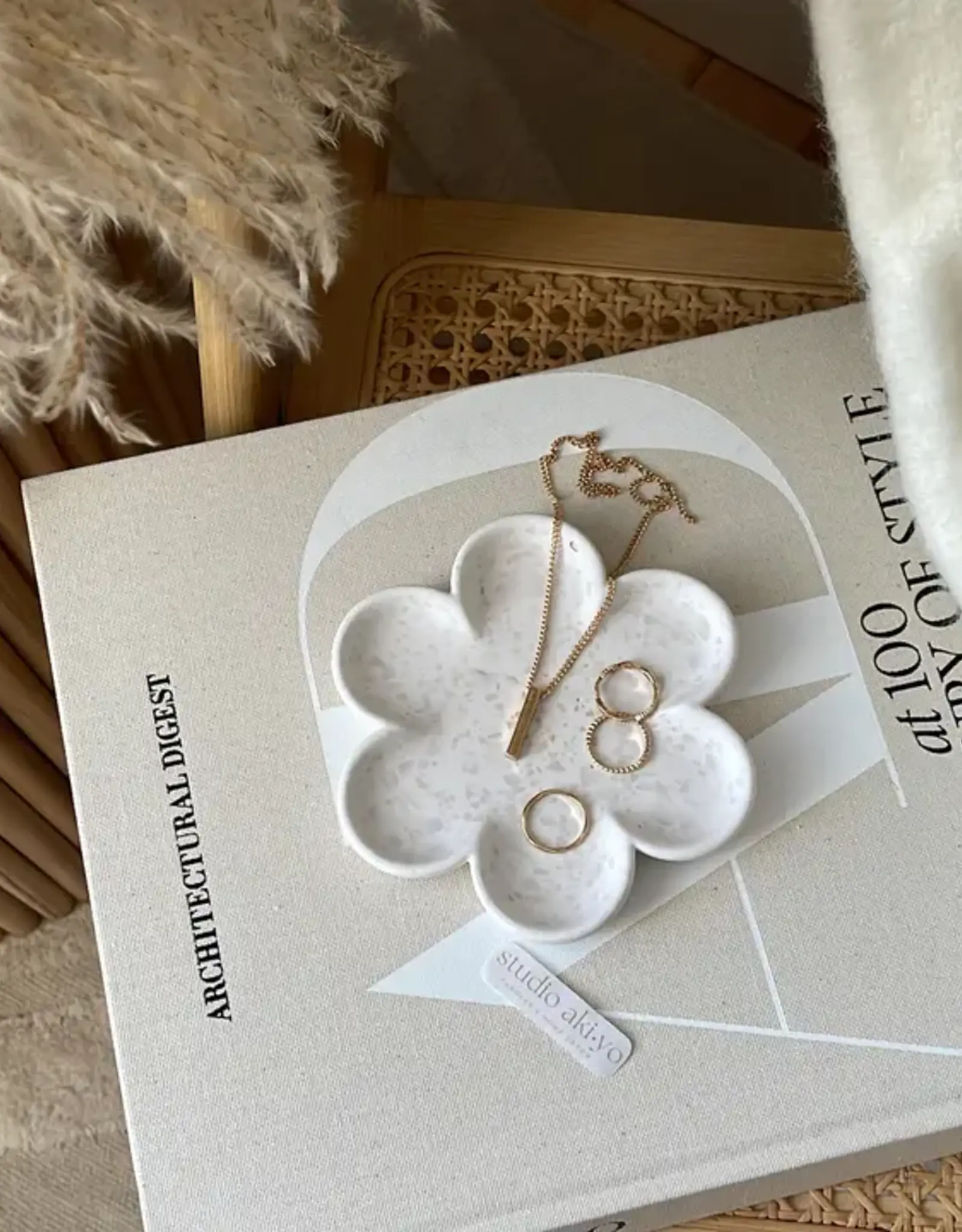 Studio Akiyo Flower Trinket Tray, Terrazzo