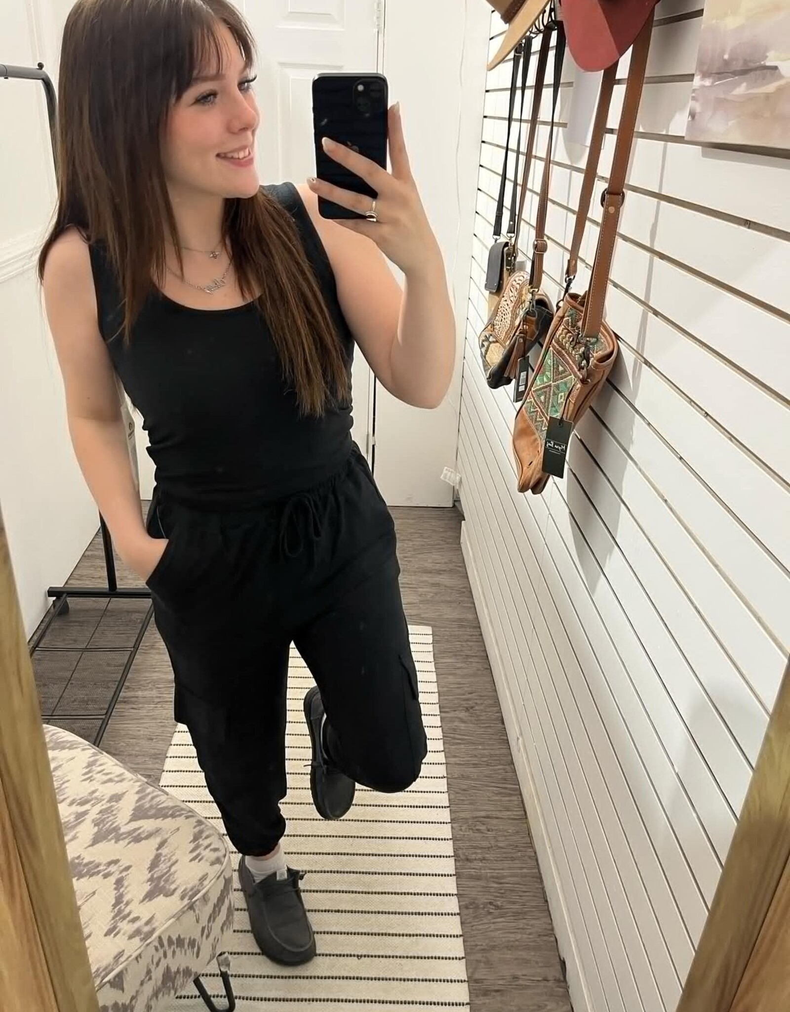 Mono B Brushed Lounge Tank, Black