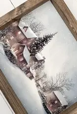 Ashwood Designs Snowy Village Print, 9x11