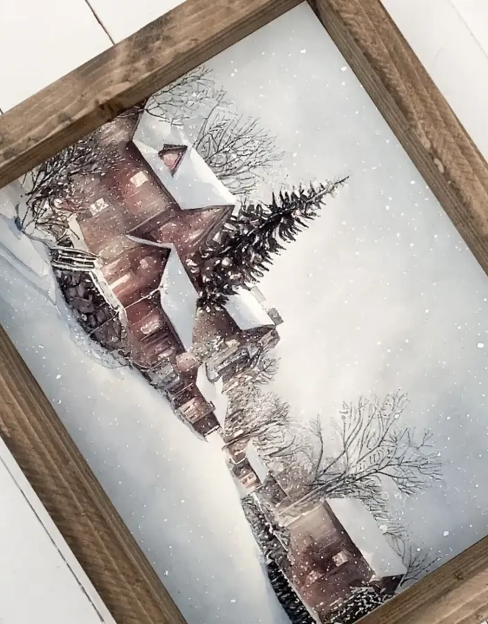 Ashwood Designs Snowy Village Print, 9x11