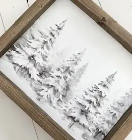 Ashwood Designs Snowy Forest Print, 13x17