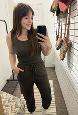Mono B Brushed Lounge Tank, Dark Olive Mono B Brushed Lounge Tank, Dark Olive