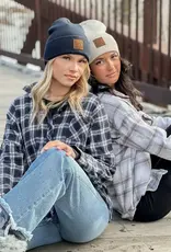 CC Beanie, Basic w/Suede Patch-Dark Beige