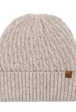 CC Chain Link Knitted Beanie, Taupe