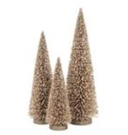 Bottle Brush Tree, Gold Glitter, LRG