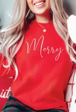 Blonde Ambition Merry Script Sweater, Red