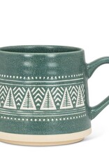 Wide Base Mug w/Pine Trees