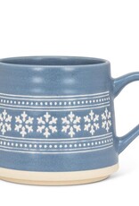 Wide Base Mug w/Snowflakes