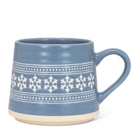Wide Base Mug w/Snowflakes