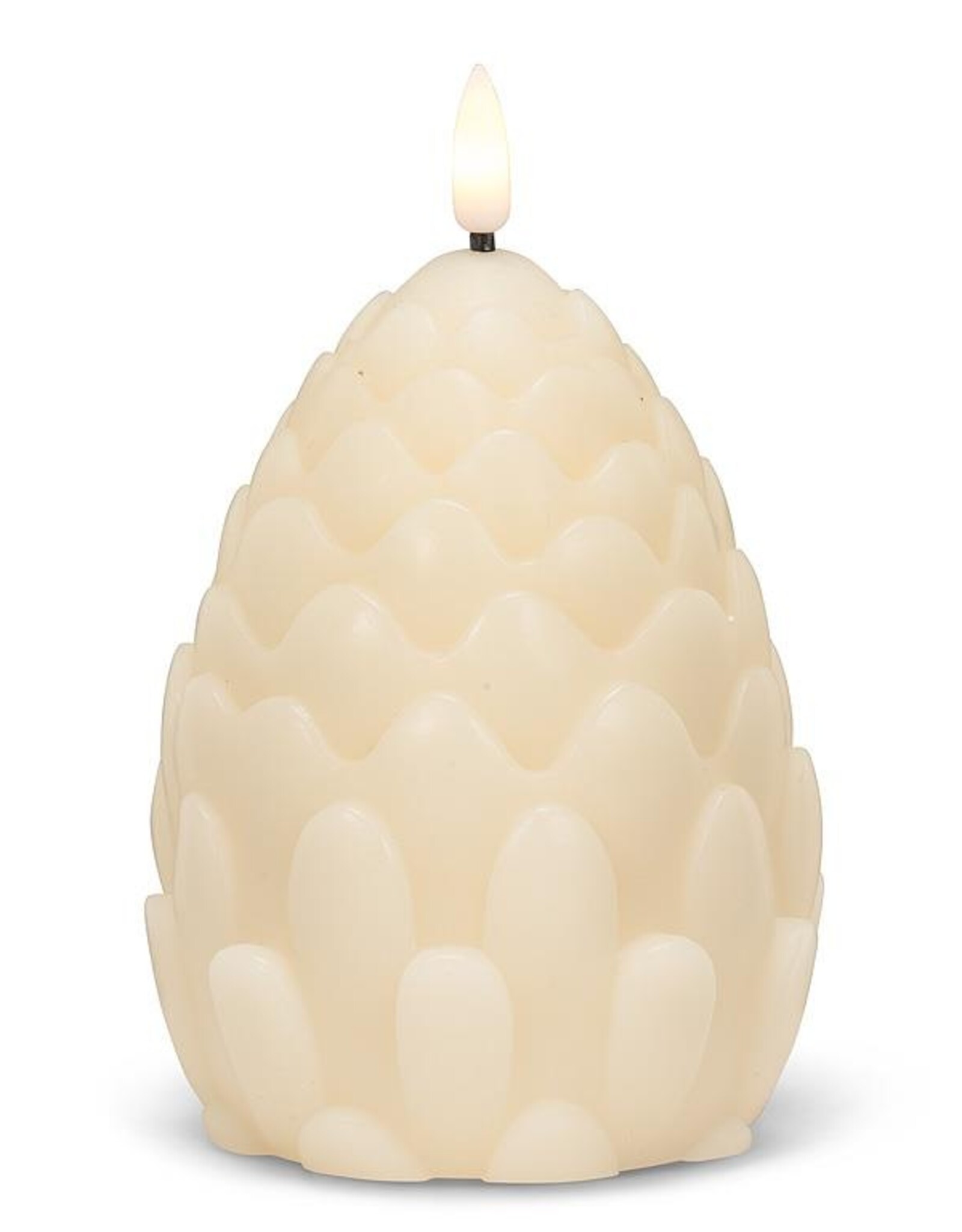 Pinecone LED Candle, Ivory Lrg