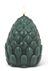 Pinecone LED Candle, Green Lrg