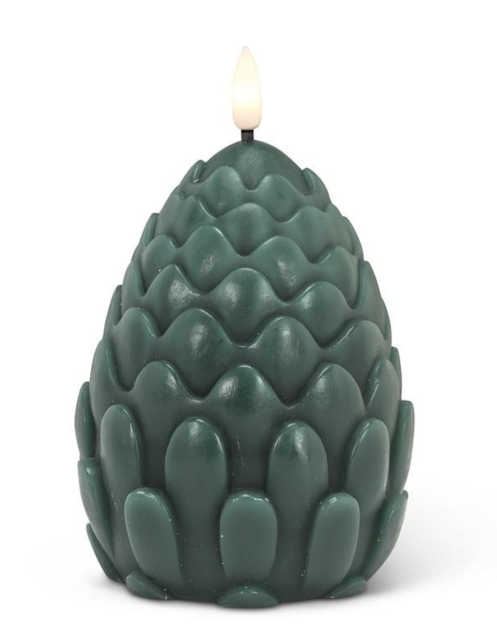Pinecone LED Candle, Green Lrg