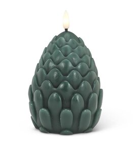 Pinecone LED Candle, Green Lrg