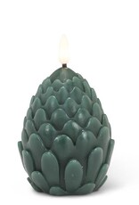 Pinecone LED Candle, Green SM
