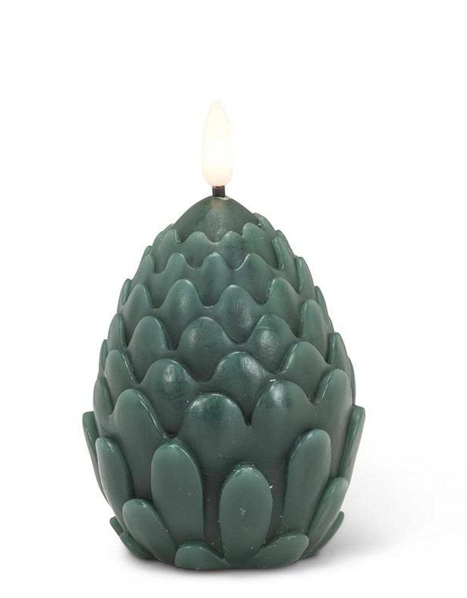 Pinecone LED Candle, Green SM