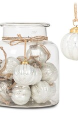 Emboss Ball Ornament, White (JAR)