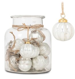Emboss Ball Ornament, White