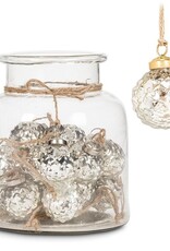 Emboss Ball Ornament, Silver (JAR)