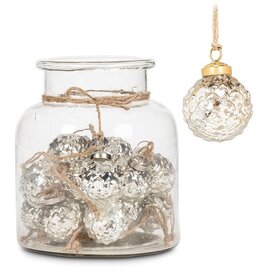 Emboss Ball Ornament, Silver (JAR)