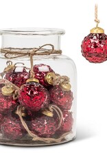 Emboss Ball Ornament, Red (JAR)