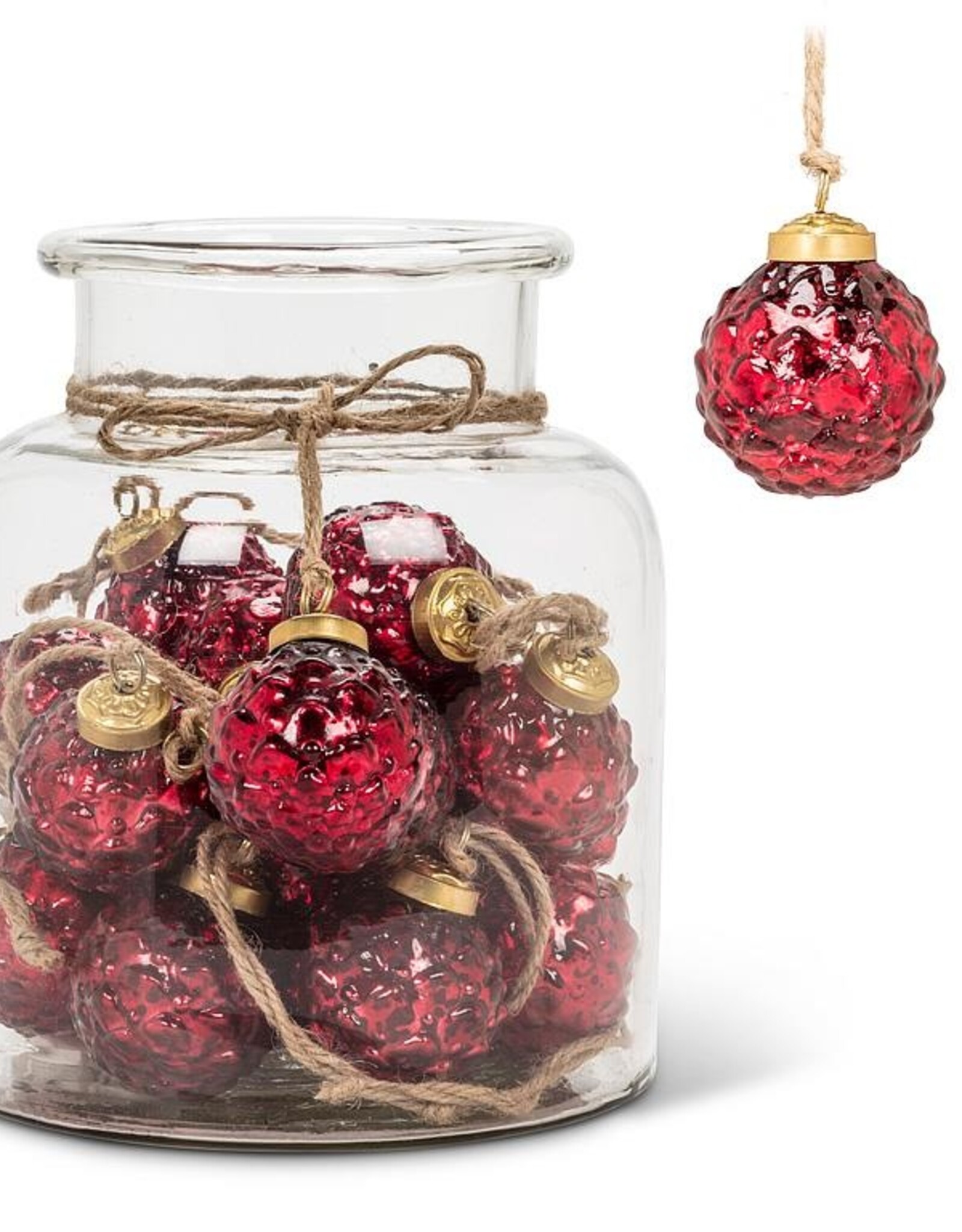 Emboss Ball Ornament, Red (JAR)