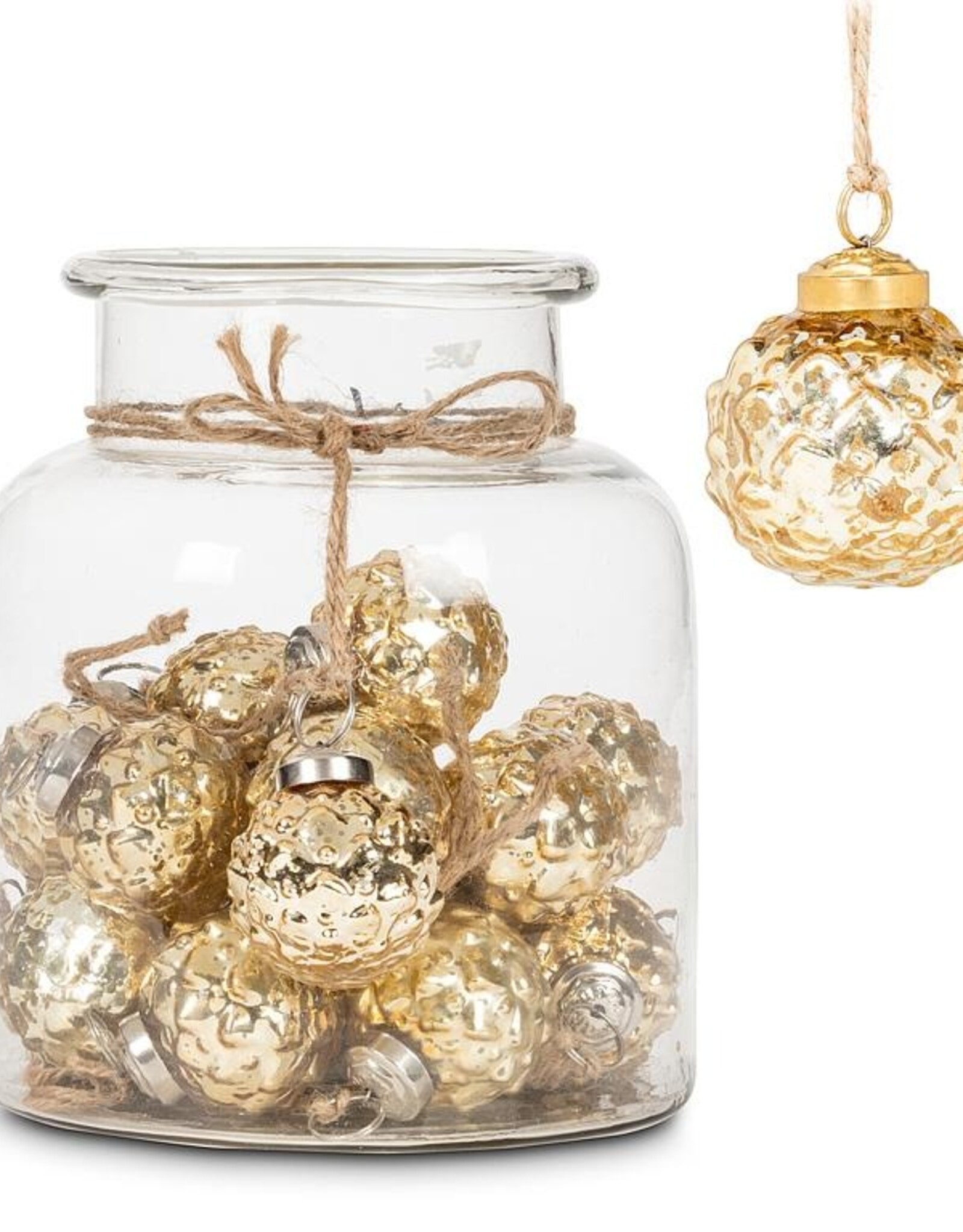 Emboss Ball Ornament, Gold (JAR)