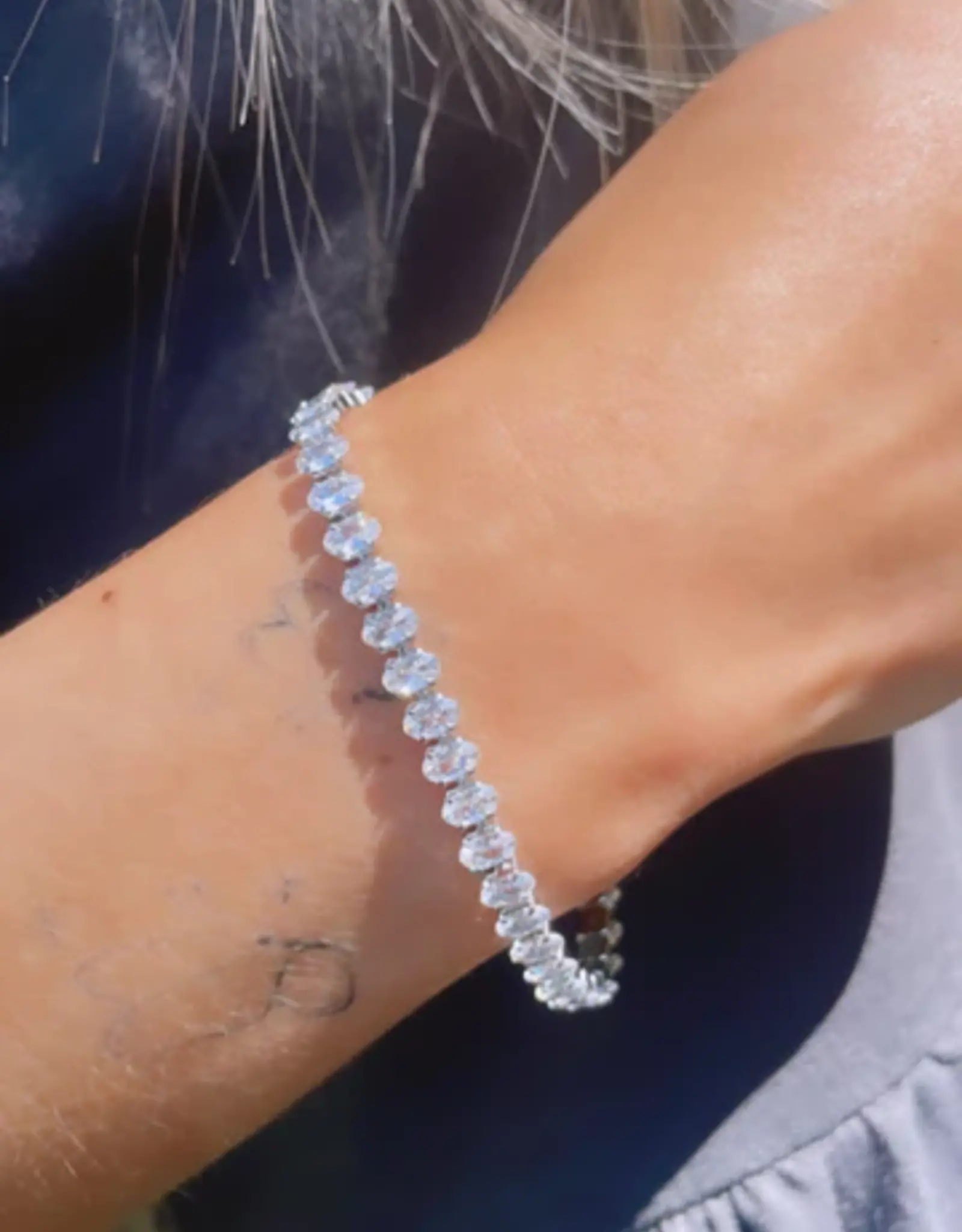Sweet Three Designs Astoria Tennis Bracelet, Silver