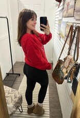Blonde Ambition Merry Script Sweater, Red