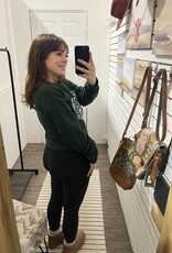 Blonde Ambition Holiday Heart Crew Neck Sweater, Forest