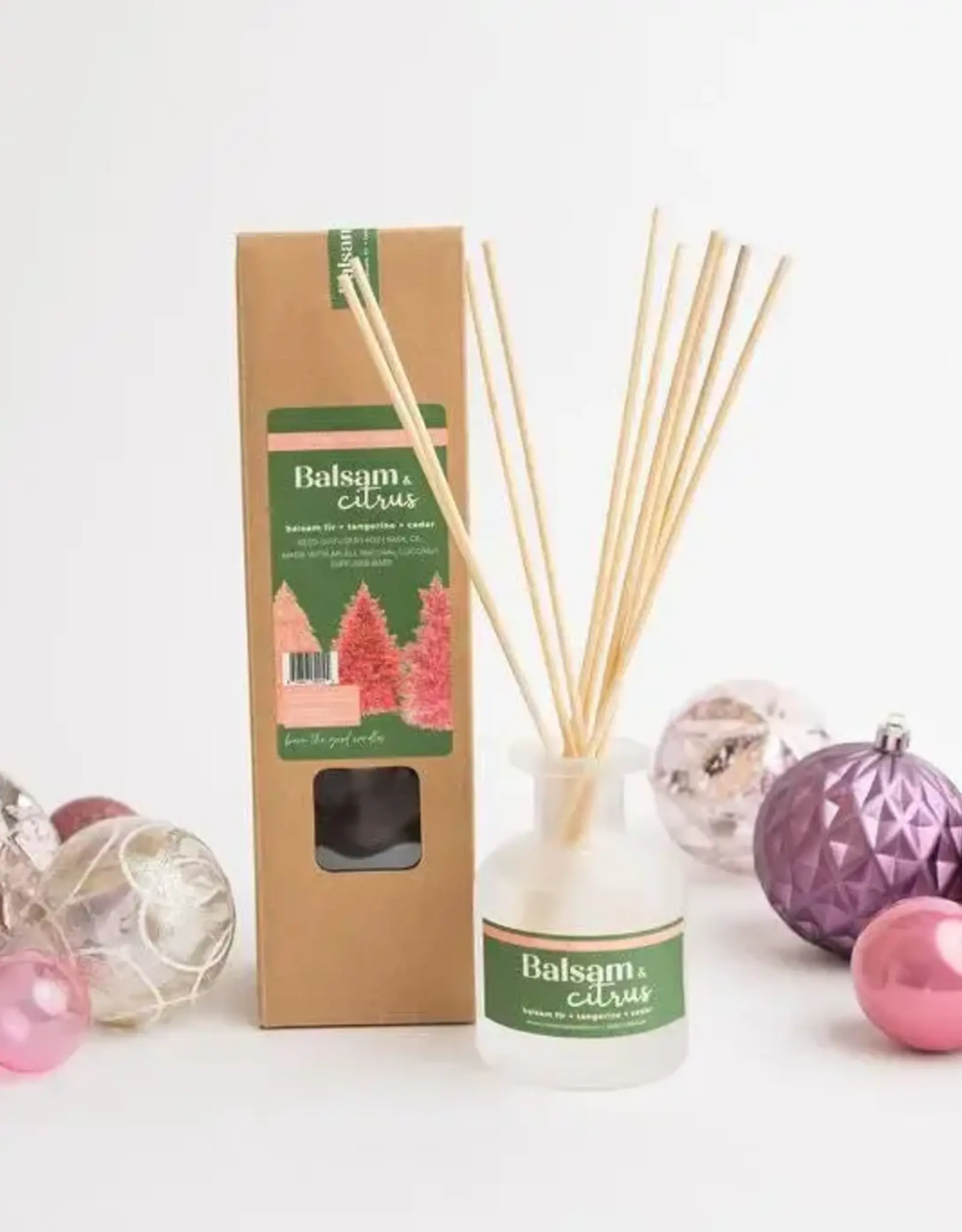 Prairie Creek Candles Reed Diffuser, Balsam Citrus