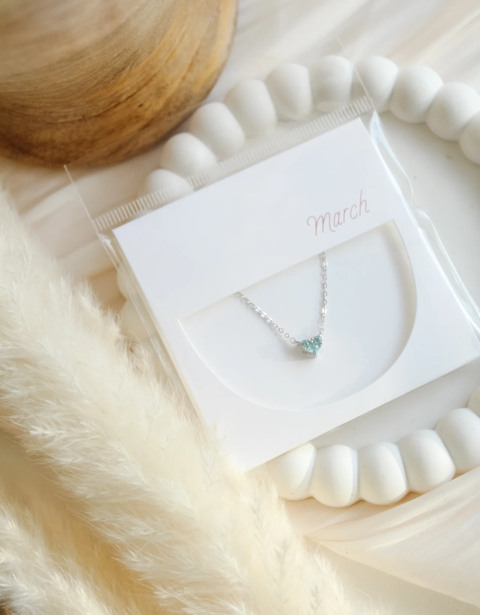 Sweet Three Designs Reversible Heart Birthstone Necklace