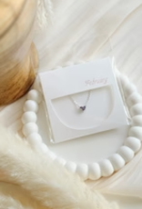 Sweet Three Designs Reversible Heart Birthstone Necklace