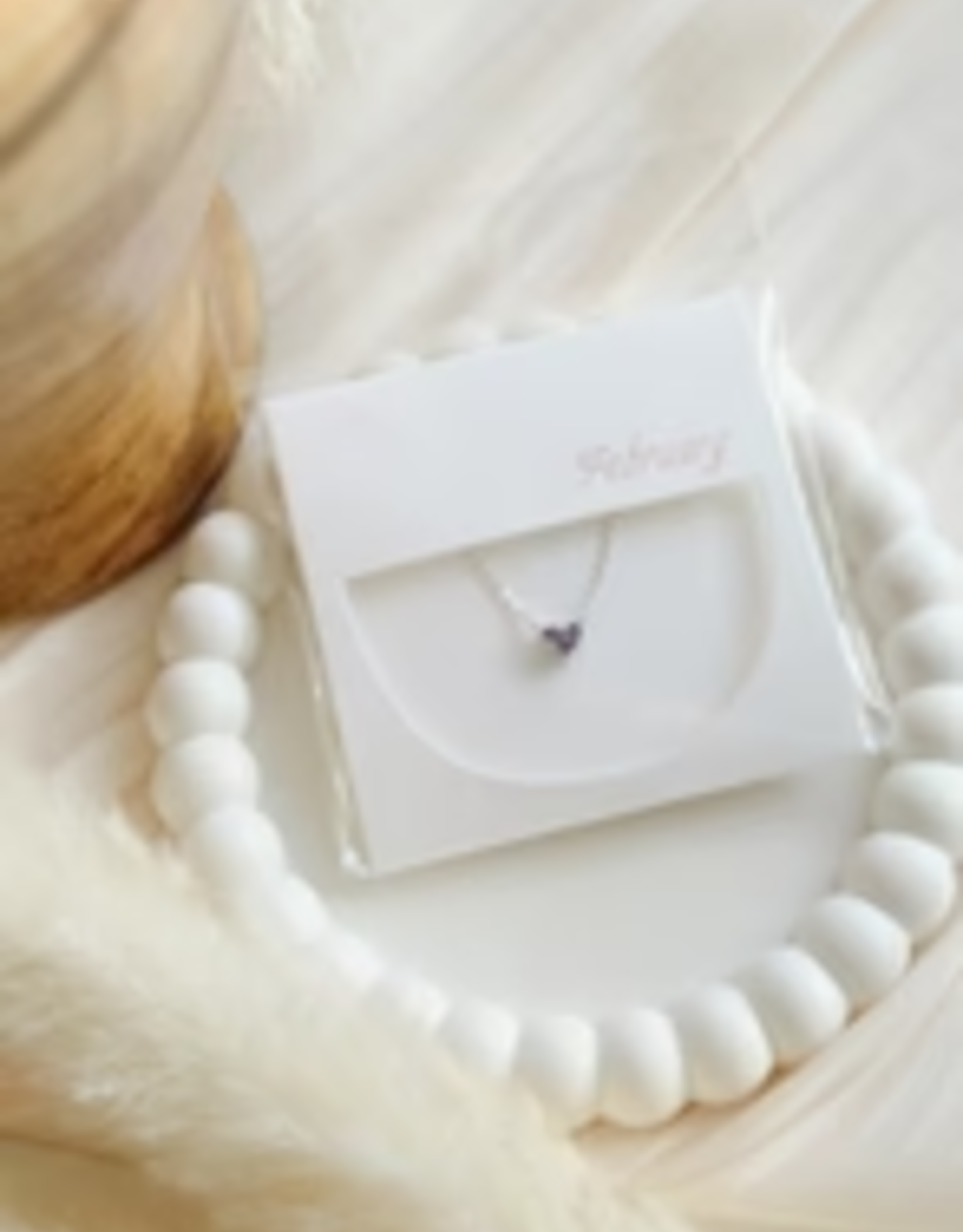 Sweet Three Designs Reversible Heart Birthstone Necklace